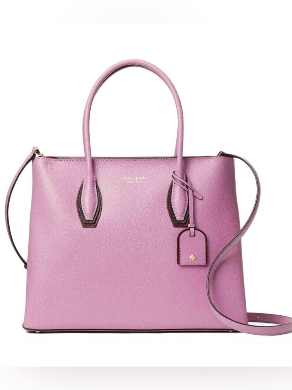 KATE SPADE ♠️ New York "EVA"🩷PINK MAUVE🩷MEDIUM TOP ZIP SATCHEL BAG🌟LIKE NEW🌟
